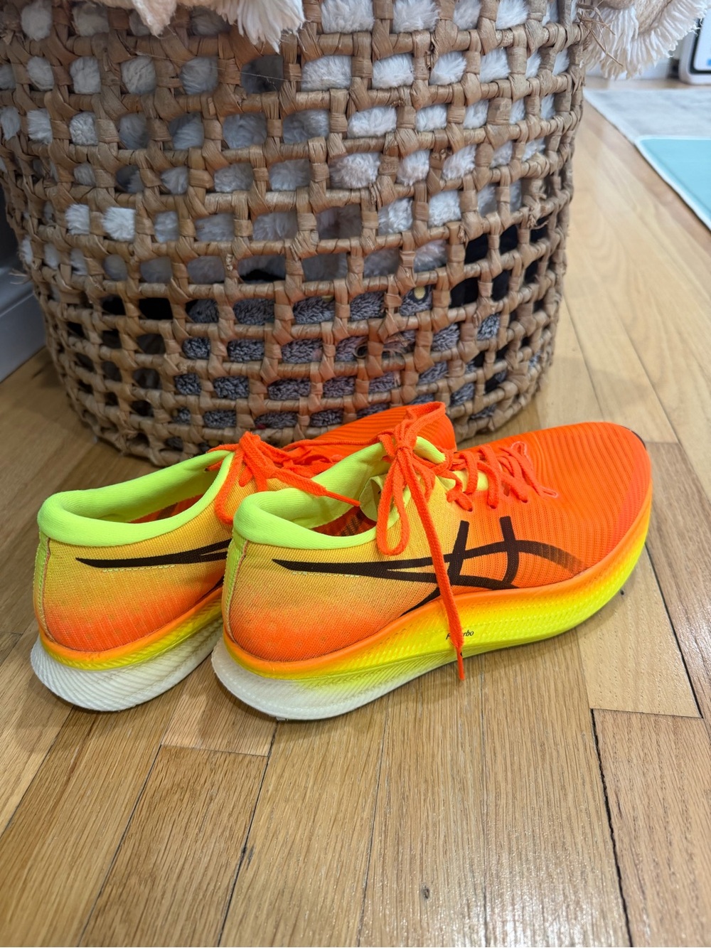 Asics Men's Orange and Yellow Gradient Running Shoes
